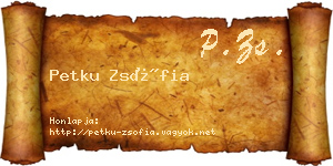 Petku Zsófia névjegykártya